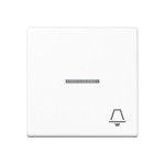 JUNG A590KO5KWW Wippe 1fach, Symbol Klingel, mit Lichtleiter, Duroplast, Serie A, alpinweiß 
