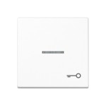 JUNG A590KO5TWW Wippe 1fach, Symbol Tür, mit Lichtleiter, Duroplast, Serie A, alpinweiß 