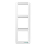 JUNG ABAS583NAWW Rahmen 3fach, mit Schriftfeld, AS 500 antibakteriell, IP 44, Duroplast antibakteriell, alpinweiß, senkrechte Montage 