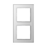 JUNG AC582GLWW Glasrahmen 2fach, A CREATION, alpinweiß, senkrechte und waagerechte Montage 