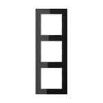 JUNG AC583GLSW Glasrahmen 3fach, A CREATION, schwarz, senkrechte und waagerechte Montage 