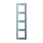 JUNG AC584GLBLGR Glasrahmen 4fach, A CREATION, blaugrau, senkrechte und waagerechte Montage 