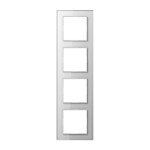 JUNG AC584GLWW Glasrahmen 4fach, A CREATION, alpinweiß, senkrechte und waagerechte Montage 