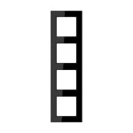 JUNG AC584SW Rahmen 4fach, A CREATION, Duroplast, schwarz, senkrechte und waagerechte Montage 