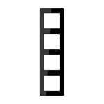 JUNG AF584BFSW Rahmen 4fach, A FLOW, Thermoplast, schwarz, senkrechte und waagerechte Montage 