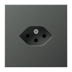JUNG AL1520-13SEVAN Einfach-Steckdose, Schweizer Norm, Typ 13, Aluminium lackiert, Serie LS, anthrazit 