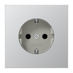 JUNG AL1520N SCHUKO®-Steckdose, 16 A 250 V ~, ohne Krallen, Serie LS, Aluminium 