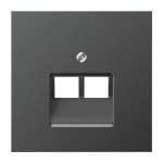 JUNG AL2969-2UAAN Abdeckung für IAE/UAE-Anschlussdosen, 2 x 8-polig, Aluminium lackiert, Serie LS, anthrazit 