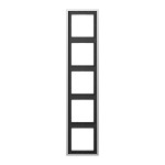 JUNG AL2985 Rahmen 5fach, LS 990, IP 44, Aluminium, senkrechte und waagerechte Montage 