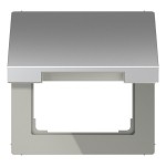 JUNG AL2990KL Klappdeckel (mit Rückstellfeder), Serie LS, Aluminium, senkrechte und waagerechte Montage 