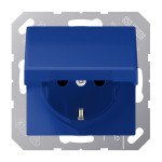 JUNG AS1520BFKLBL SCHUKO®-Steckdose, 16 A 250 V ~, Klappdeckel, Thermoplast, Serie AS, blau 