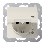 JUNG AS1520BFKLKO SCHUKO®-Steckdose, 16 A 250 V ~, mit Funktionsanzeige, SAFETY+, Klappdeckel, Thermoplast, Serie AS, weiß 