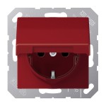 JUNG AS1520BFKLRT SCHUKO®-Steckdose, 16 A 250 V ~, Klappdeckel, Thermoplast, Serie AS, rot 
