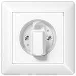 JUNG AS1541WW Abdeckung für Drehschalter 1fach, mit integriertem Rahmen, Duroplast, Serie AS, alpinweiß 