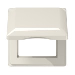 JUNG AS581BFKL Klappdeckel (mit Rückstellfeder), mit integriertem Rahmen, Thermoplast, Serie AS, weiß, senkrechte Montage 