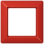 JUNG AS581GLRT Rahmen 1fach für Abdeckungen mit Glasscheibe, AS 500, Thermoplast, ähnlich RAL 3000, rot, senkrechte und waagerechte Montage 