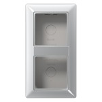 JUNG AS582AAL Aufputz-Kappe 2fach, AS 500 Aufputz, Duroplast lackiert, aluminium, senkrechte und waagerechte Montage 