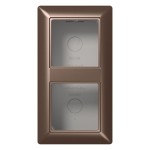 JUNG AS582AMO Aufputz-Kappe 2fach, AS 500 Aufputz, Duroplast lackiert, mokka, senkrechte und waagerechte Montage 