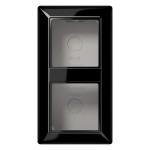 JUNG AS582ASW Aufputz-Kappe 2fach, AS 500 Aufputz, Duroplast, schwarz, senkrechte und waagerechte Montage 