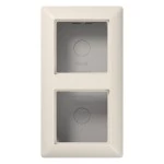 JUNG AS582AW Aufputz-Kappe 2fach, AS 500 Aufputz, Duroplast, weiß, senkrechte und waagerechte Montage 