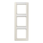 JUNG AS583NA Rahmen 3fach, mit Schriftfeld, AS 500, IP 44, Duroplast, weiß, senkrechte Montage 