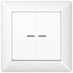 JUNG AS590-5KO5WW Wippe 2fach, mit Lichtleiter, mit integriertem Rahmen, Duroplast, Serie AS, alpinweiß 