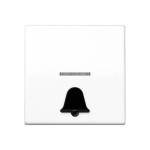 JUNG AS591K1KO5WW Wippe 1fach, mit tastbarem Symbol Klingel, mit Lichtleiter, Duroplast, Serie AS, alpinweiß 