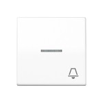 JUNG AS591KO5KWW Wippe 1fach, Symbol Klingel, mit Lichtleiter, Duroplast, Serie AS, alpinweiß 