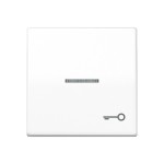 JUNG AS591KO5TWW Wippe 1fach, Symbol Tür, mit Lichtleiter, Duroplast, Serie AS, alpinweiß 