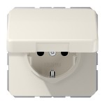 JUNG CD1520NBFKL SCHUKO®-Steckdose, 16 A 250 V ~, ohne Krallen, Klappdeckel, Thermoplast, Serie CD, weiß 
