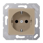 JUNG CD5120BFBB SCHUKO®-Steckdose, 16 A 250 V ~, Thermoplast lackiert, 50 x 50 mm, bronze-beige 