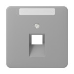 JUNG CD569-1NAUAGR Abdeckung für IAE/UAE-Anschlussdosen, 1 x 8-polig, mit Schriftfeld, Thermoplast, Serie CD, grau 