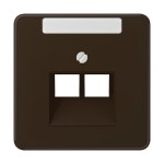 JUNG CD569-2NAUABR Abdeckung für IAE/UAE-Anschlussdosen, 2 x 8-polig, mit Schriftfeld, Thermoplast, Serie CD, braun 