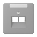JUNG CD569-2NAUAGR Abdeckung für IAE/UAE-Anschlussdosen, 2 x 8-polig, mit Schriftfeld, Thermoplast, Serie CD, grau 