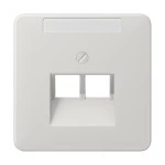 JUNG CD569-2NAUALG Abdeckung für IAE/UAE-Anschlussdosen, 2 x 8-polig, mit Schriftfeld, Thermoplast, Serie CD, lichtgrau 