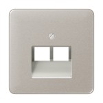 JUNG CD569-2UAPT Abdeckung für IAE/UAE-Anschlussdosen, 2 x 8-polig, Aluminium eloxiert, Serie CD, platin 