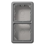 JUNG CD582AGR Aufputz-Kappe 2fach, CD 500 Aufputz, Duroplast, grau, senkrechte und waagerechte Montage 