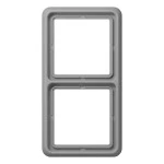 JUNG CD582GR Rahmen 2fach, CD 500, IP 44, Duroplast, grau, senkrechte und waagerechte Montage 