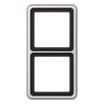 JUNG CD582PT Rahmen 2fach, CD 500, Aluminium eloxiert, platin, senkrechte und waagerechte Montage 