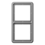 JUNG CD582WUGR Rahmen 2fach, CD 500, IP 44, Thermoplast, grau, senkrechte und waagerechte Montage 