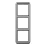 JUNG CD583GR Rahmen 3fach, CD 500, IP 44, Duroplast, grau, senkrechte und waagerechte Montage 