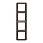 JUNG CD584GB Rahmen 4fach, CD 500, Aluminium eloxiert, gold-bronze, senkrechte und waagerechte Montage 