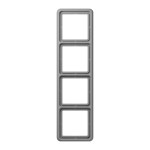 JUNG CD584GR Rahmen 4fach, CD 500, IP 44, Duroplast, grau, senkrechte und waagerechte Montage 