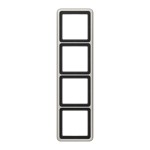 JUNG CD584PT Rahmen 4fach, CD 500, Aluminium eloxiert, platin, senkrechte und waagerechte Montage 