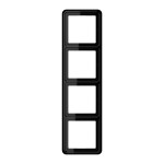 JUNG CD584SW Rahmen 4fach, CD 500, IP 44, Duroplast, schwarz, senkrechte und waagerechte Montage 