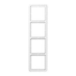 JUNG CD584WUWW Rahmen 4fach, CD 500, IP 44, Thermoplast, alpinweiß, senkrechte und waagerechte Montage 
