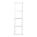 JUNG CD584WW Rahmen 4fach, CD 500, IP 44, Duroplast, alpinweiß, senkrechte und waagerechte Montage 
