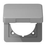 JUNG CD590BFKLGR Klappdeckel (mit Rückstellfeder), Thermoplast, Serie CD, grau, senkrechte und waagerechte Montage 