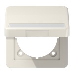 JUNG CD590BFNAKL Klappdeckel (mit Rückstellfeder), mit Schriftfeld, Thermoplast, Serie CD, weiß, senkrechte und waagerechte Montage 