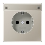 JUNG ES1520KINA SCHUKO®-Steckdose, 16 A 250 V ~, mit Schriftfeld, SAFETY+, Serie LS, Edelstahl 